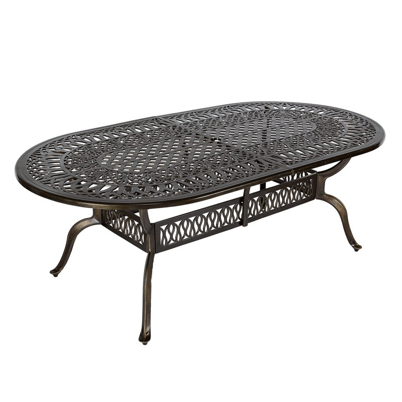 Table de salle à manger en métal, Bronze foncé