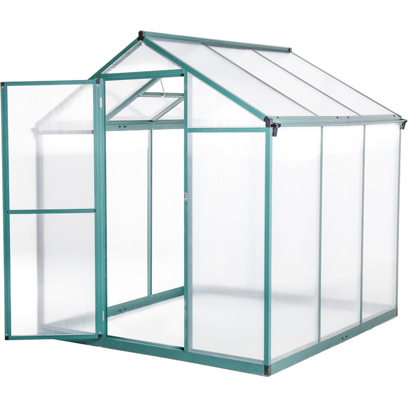 Serre en polycarbonate, serre robuste, serres d'extérieur avec fenêtre d'aération