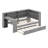 Twin Size Daybed With Trundle & Upholstered Headboard, Corner Bed With Desk, Bookcase & USB Ports, Wooden L-Shaped Daybed-124426334