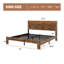 Cadre de lit très grand, cadre de lit plateforme en bois avec tête de lit à DEL avec rangement et 2 ports USB, silencieux, aucun sommier nécessaire et outil d'assemblage facile, grand rangement sous le lit, brun foncé-1745123185-1745123187