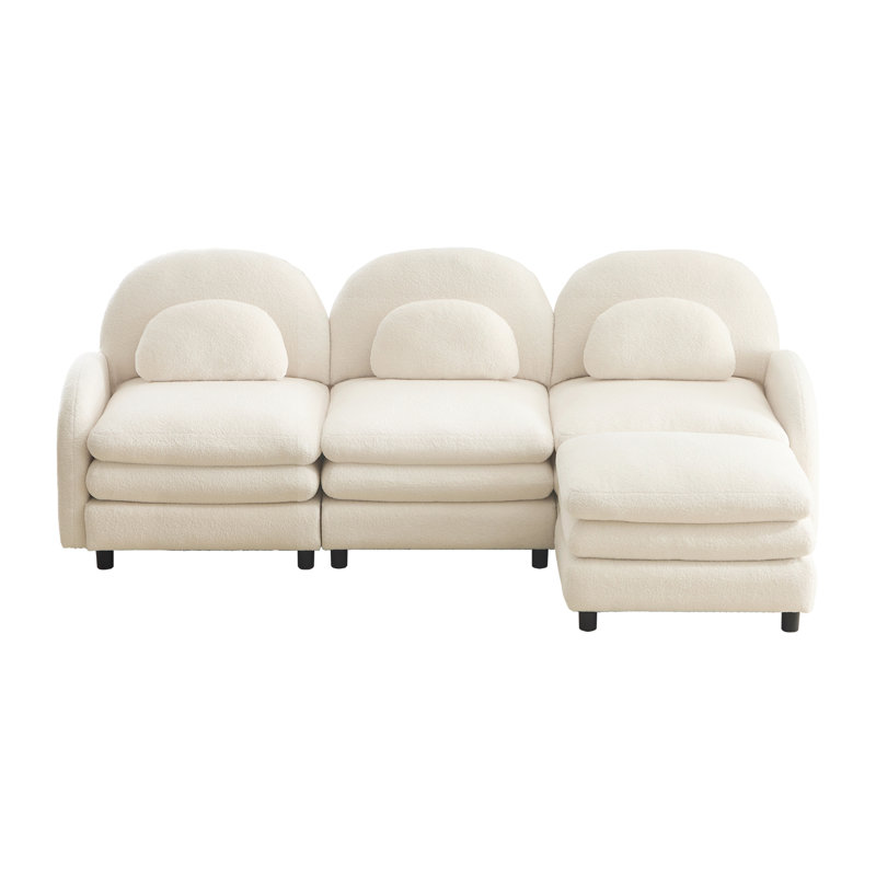 Canapé 3 places Teddy, Blanc beige