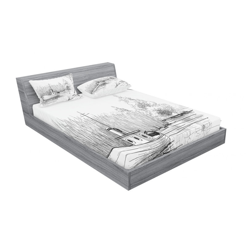 Microfiber Sheet Set, Queen Sheet Set with Fitted Sheet