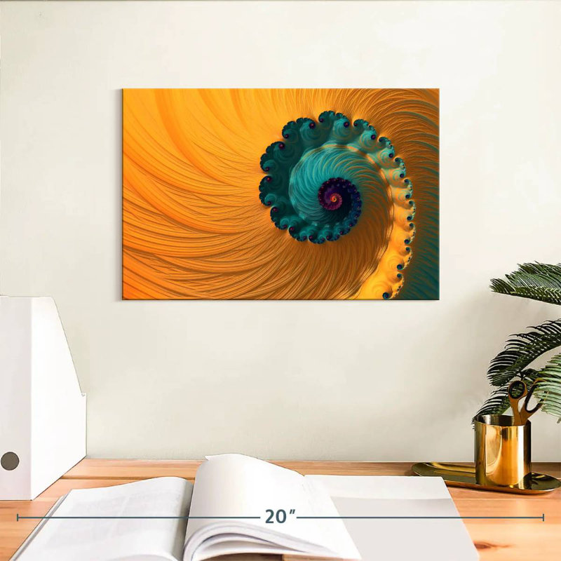 Avery floral abstrait en spirale, H 8 po x l 12 po