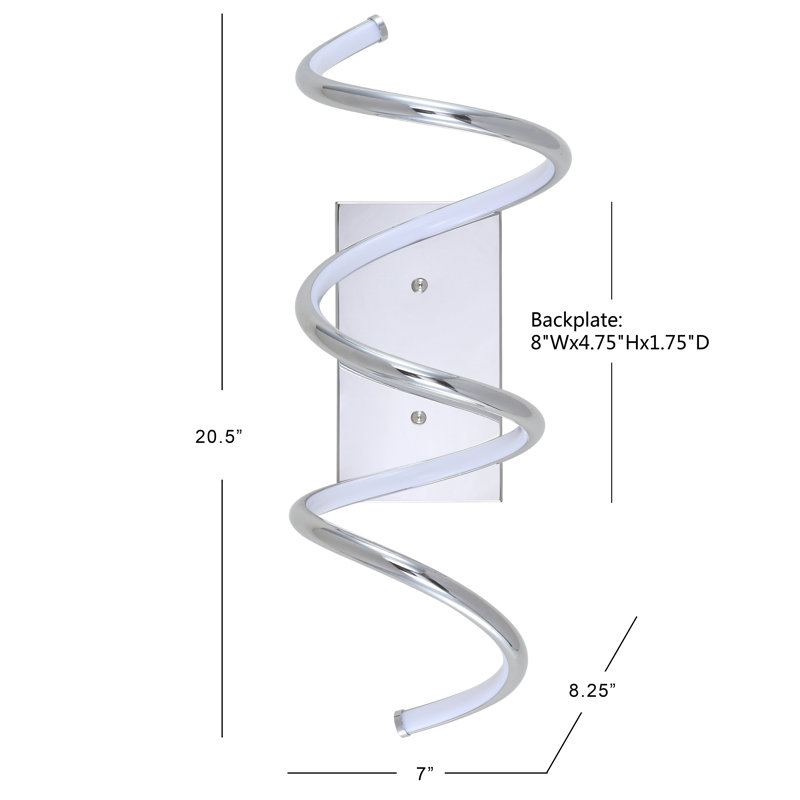 Senduk Dimmable LED Bath Sconce, Chrome