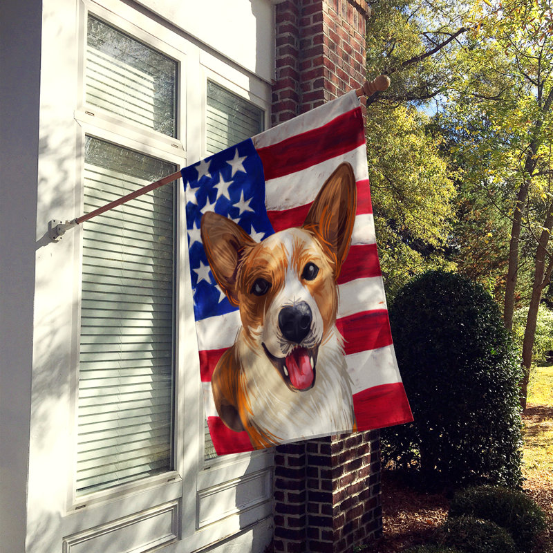 Polyester à 2 côtés 28 x 40 po drapeau maison, Cardigan Welsh Corgi