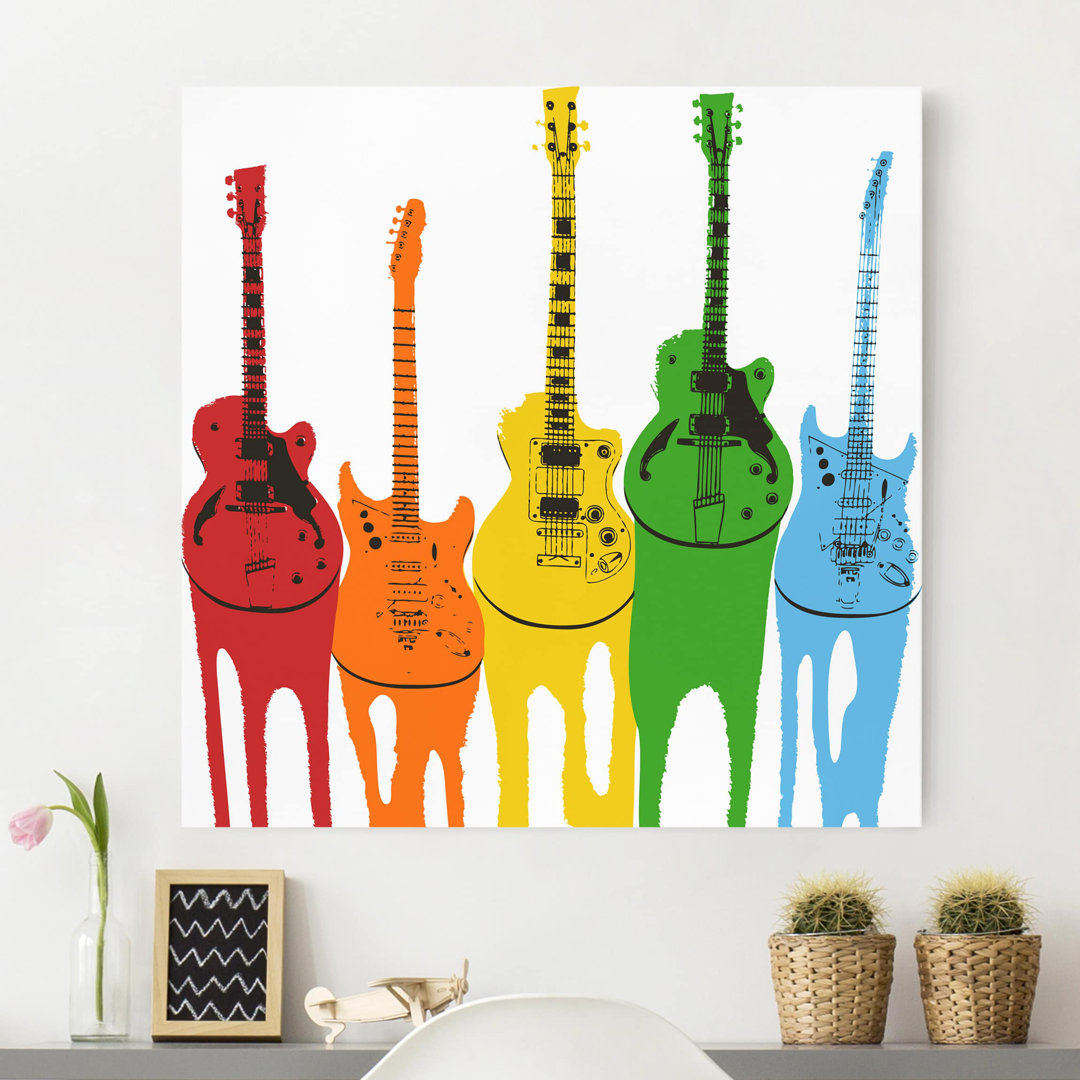 Leinwandbild Retro Guitars