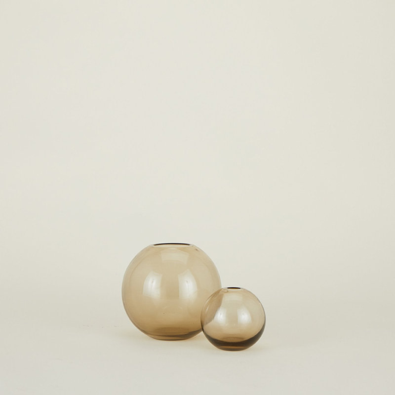 Handblown Smoke Glass Sphere Table Vase, 6"