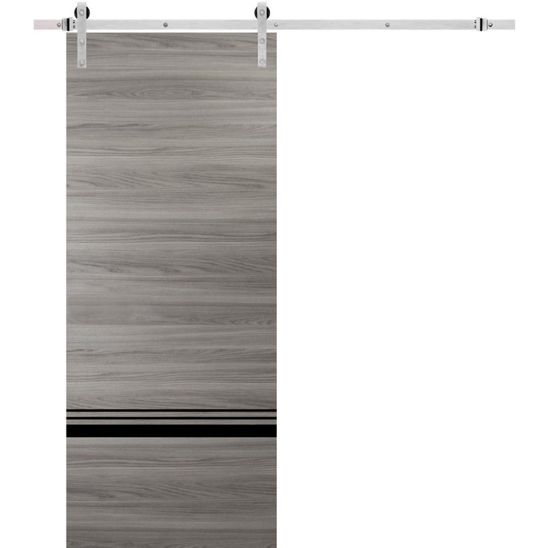 Porte de grange en bois massif massif, 36 po x 84 po, Frêne gingembre