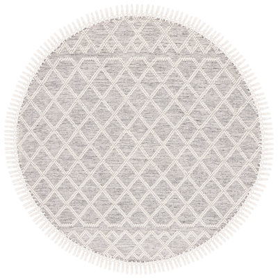 Sahuarita Hand Loomed Wool/Cotton Southwestern Rug in Ivory/Black