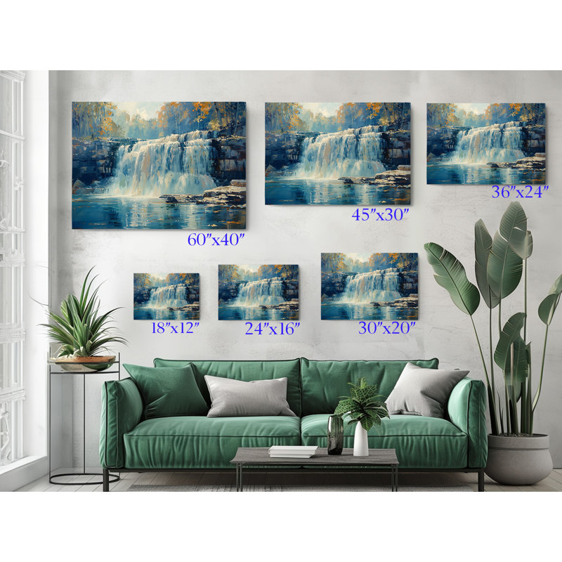 Reproduction d'art sur toile, peinture à l'huile d'une chute d'eau, décoration murale moderne pour la maison et le bureau