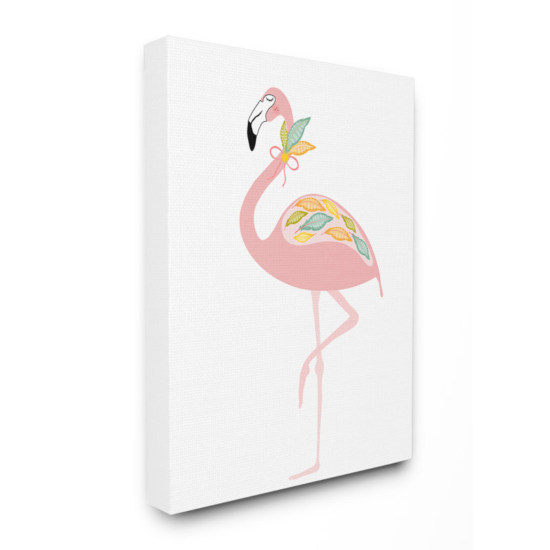 « plumes flamant rose », impression, Toile tendue, H 20 po x l 16 po