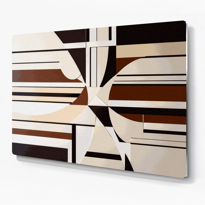Hard Edge 48 Beige Metal Wall Art, 8" H x 10" W