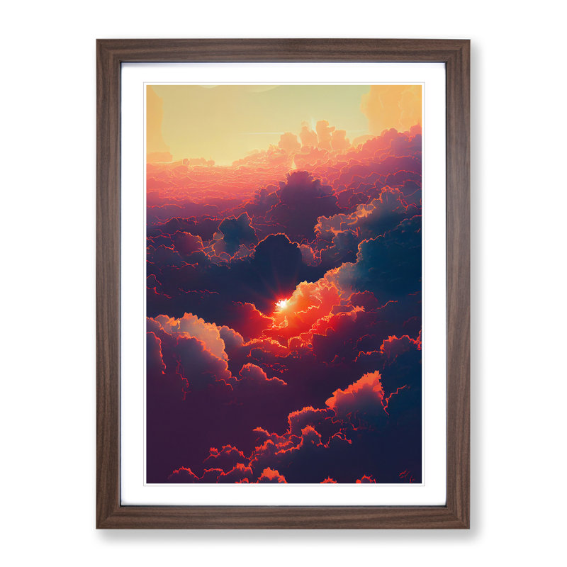 Cloudy Sunset No.2 - Framed Print, 46cm H x 34cm W x 2cm D, Walnut