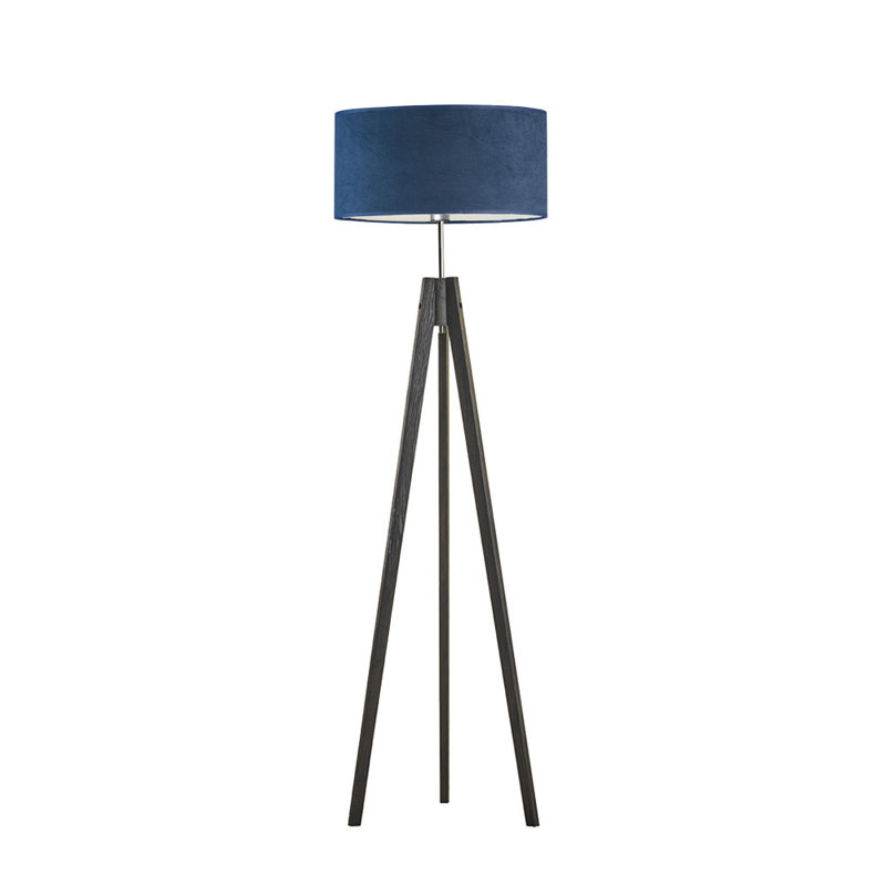 Caba 138cm Tripod Floor Lamp, Dark Grey, Light Blue