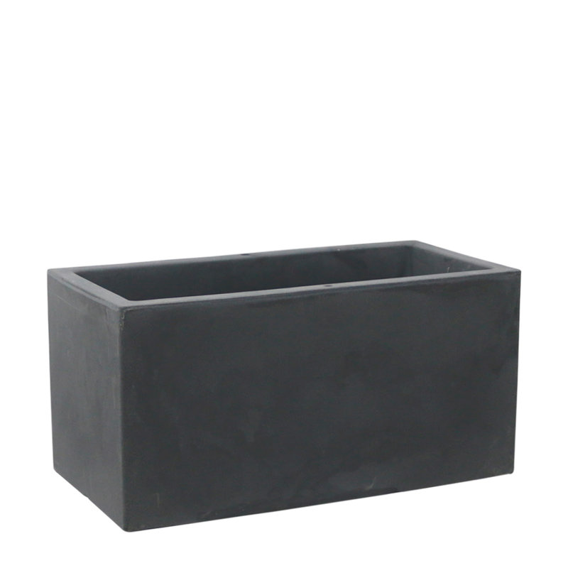 Walbert ECOBO Eco-Friendly Flower Planter Box, Bloco Indoor/Outdoor Four Season Use Marbled, Marbled Black