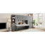 Lit escamotable simple avec garde-robe, armoire et bureau, gris-502103889