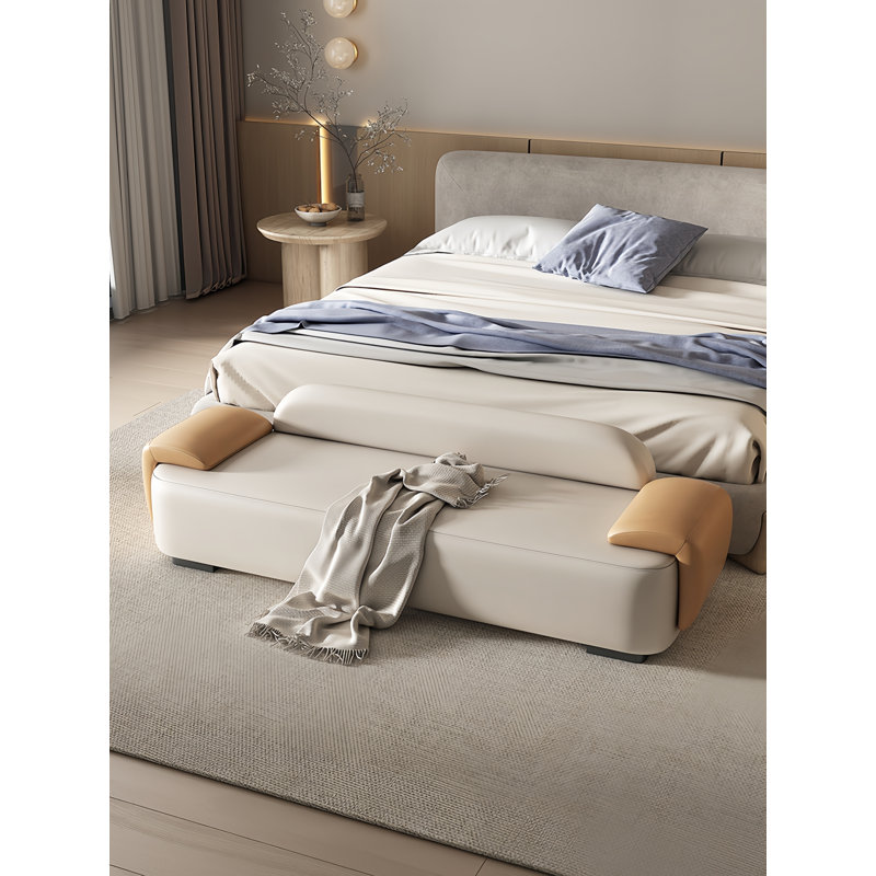 Muns Leather Match Upholstered Bench, White