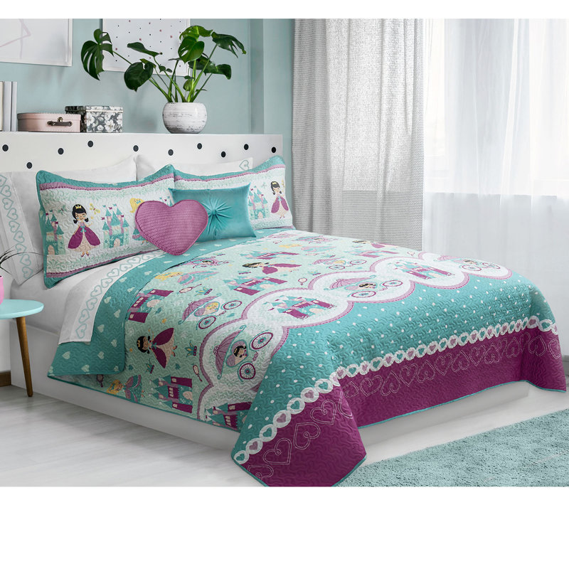Ensemble de courtepointe , Courtepointe simple et 1 taie décorative
