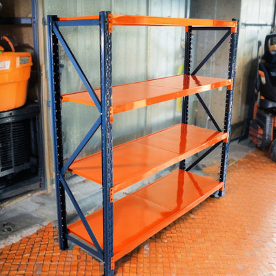 Étagère robuste pour garage - capacité de 4 400 lb, 4 niveaux, assemblage, atelier, unités de bureau, garage réglable, commercial, maison