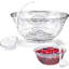 Ensemble de 2 bols en plastique d'aspect cristal avec louche - Service en relief sans BPA pour les fêtes, les mariages et les événements