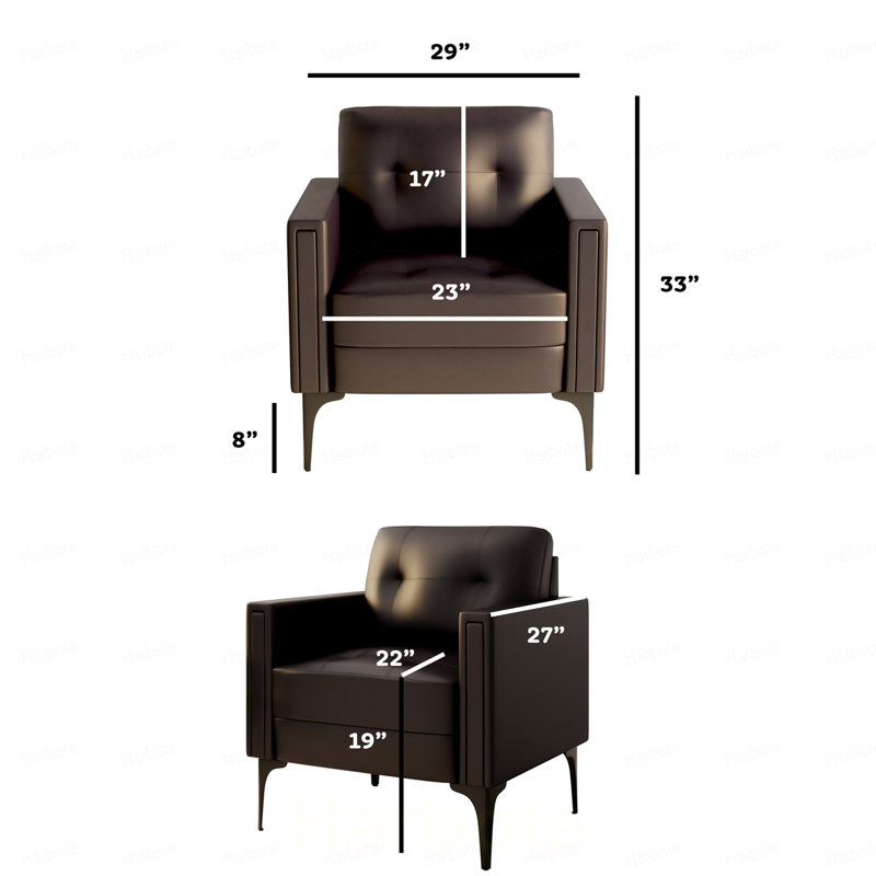 Chaise contemporaine avec accoudoirs Century Modern, Brun