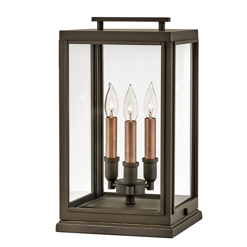 Luminaire à fixation sur mât câblé 3 lumières en bronze huilé Sutcliffe 18 po