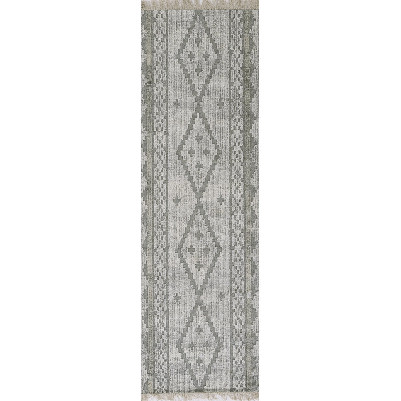 Bristol Geometric Area Rug in Black/Gray, Runner 2'3" x 8'