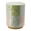 Tabouret de jardin cylindrique avec table d'appoint D14 x 18 po vert / rose