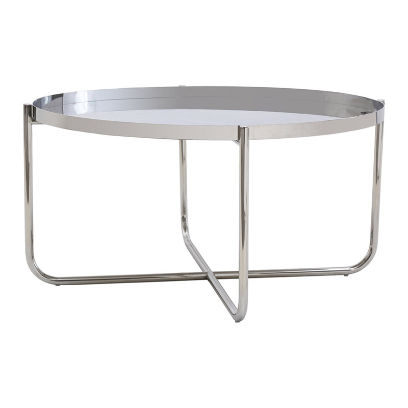 Melody Cross Legs Coffee Table, Silver