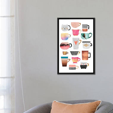 Pretty Coffee Cups Art Print by Elisabeth Fredriksson