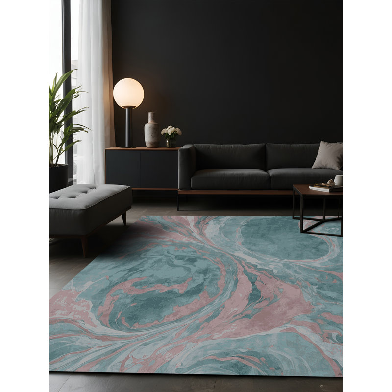 Tapis gris soyeux et moelleux, Carré 6 pi