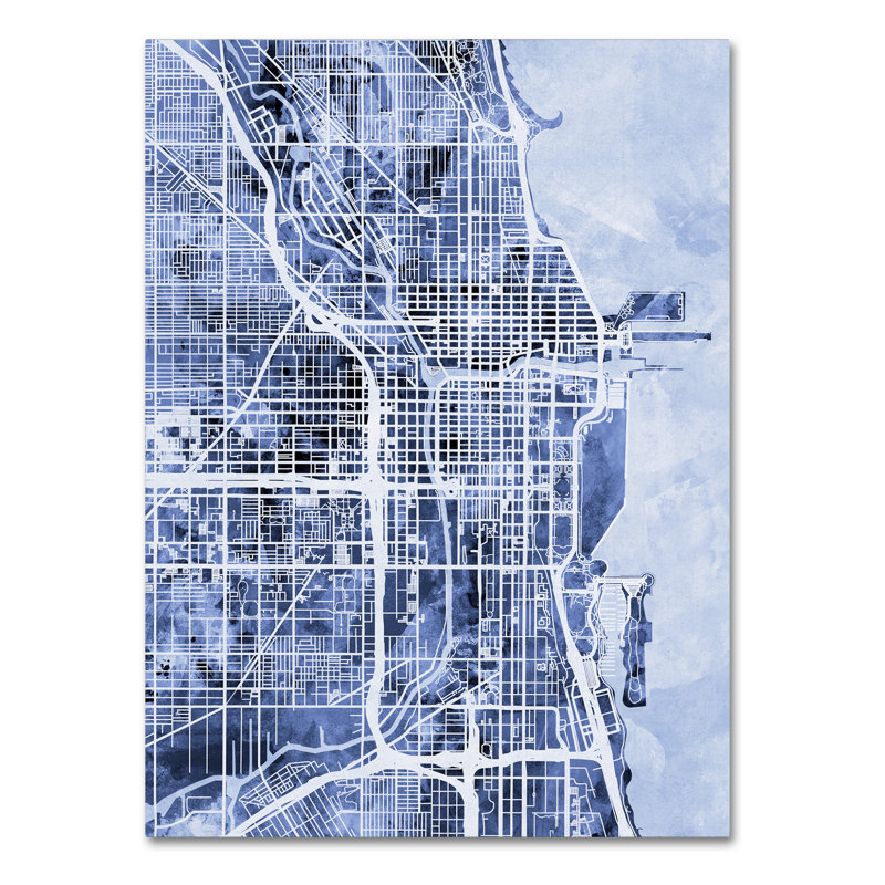 " Chicago City Street Map ", 19" H x 14" W x 2" D