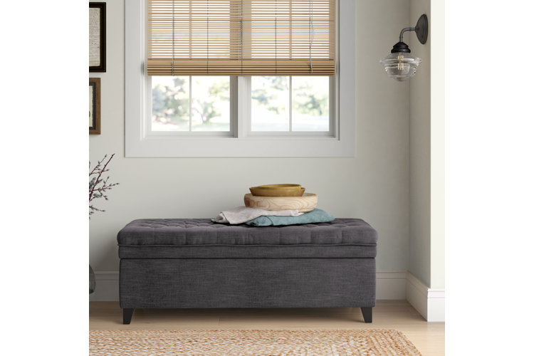 Rolf 50" Wide Tufted Rectangle Storage Ottoman