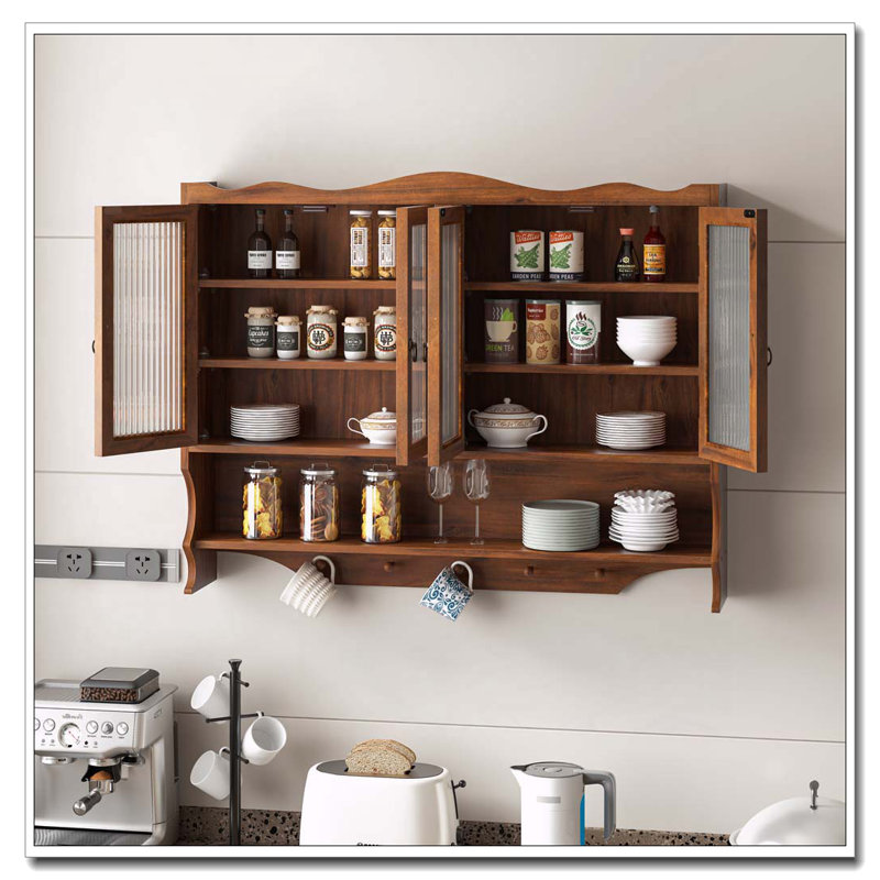 Armoire murale rétro avec support ouvert