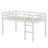 Twin Size Solid Rubber Wood Loft Bed – Ladder & Strengthened Slat Bed Platform-502165895