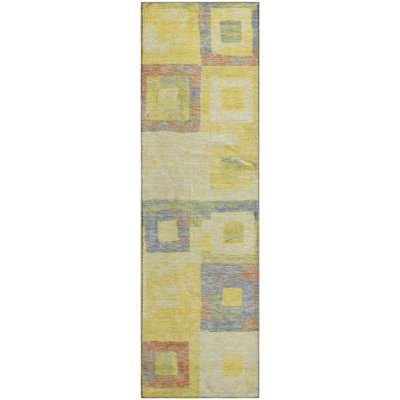 Premium Machine Washable Ducote AMF1142 Geometric Rug