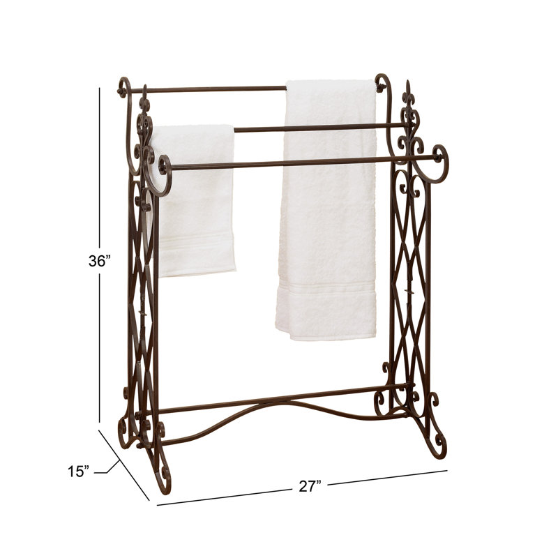 Porte-serviettes sur pied en métal
