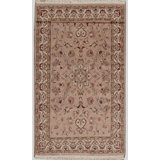 Hand-Knotted High-Quality Beige and Red Area Rug