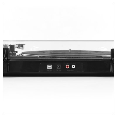 Pro USB Decorative Record Player with 2-Speed Turntable and Dust Cover