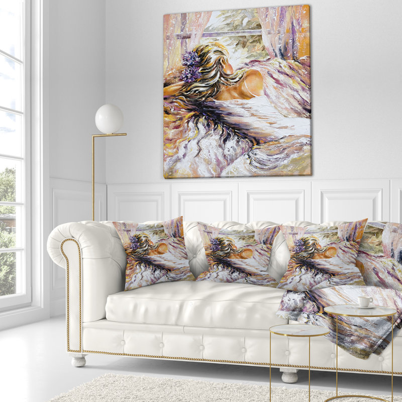 Coussin The River over the Girl - People, 16 po x 1 po, Coussin décoratif