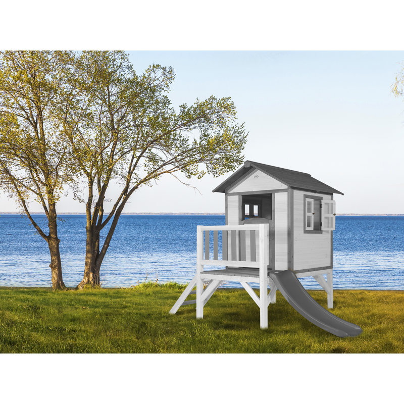 AXI 240cm W x 167cm D Outdoor Hemlock Wood Playhouse, Grey/White