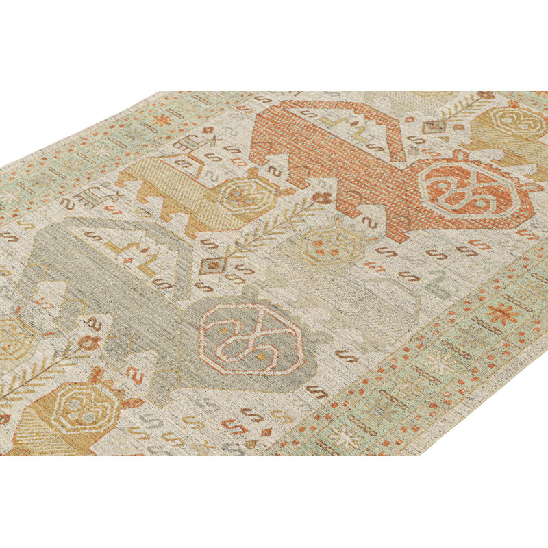 Burano Handmade Kilim Wool Animal Print Area Rug, Rectangle 9' x 12'