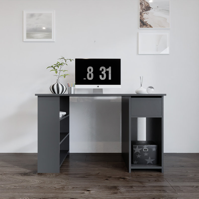Neddo Computer Desk, Anthracite Grey