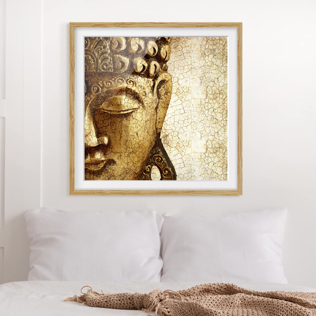 Gerahmtes Papierbild Vintage Buddha