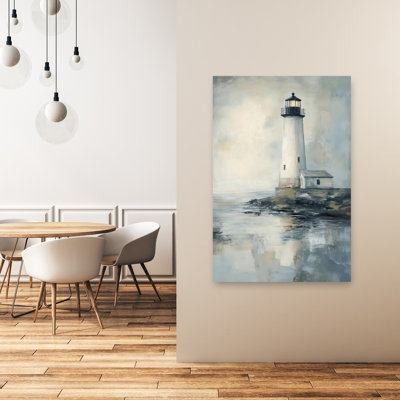 «Moody Lighthouse Abstract Contemporary Peaceful Coastal», reproduction d'art mural