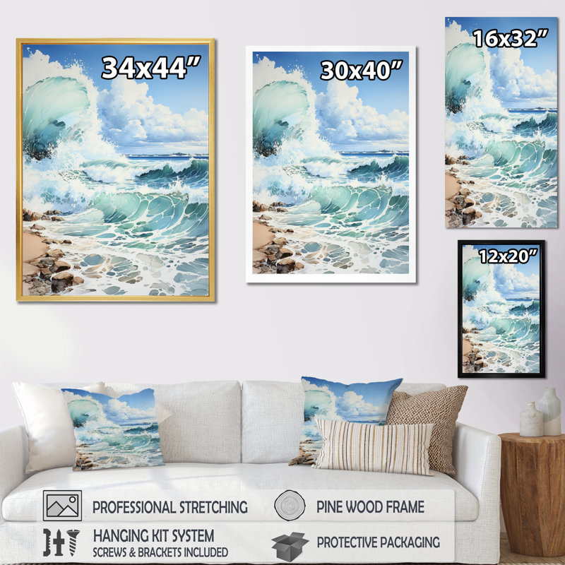 Chert Florida Ocean Serenity sur impression sur toile, H 32 po x l 16 po x P 1 po, Toile tendue