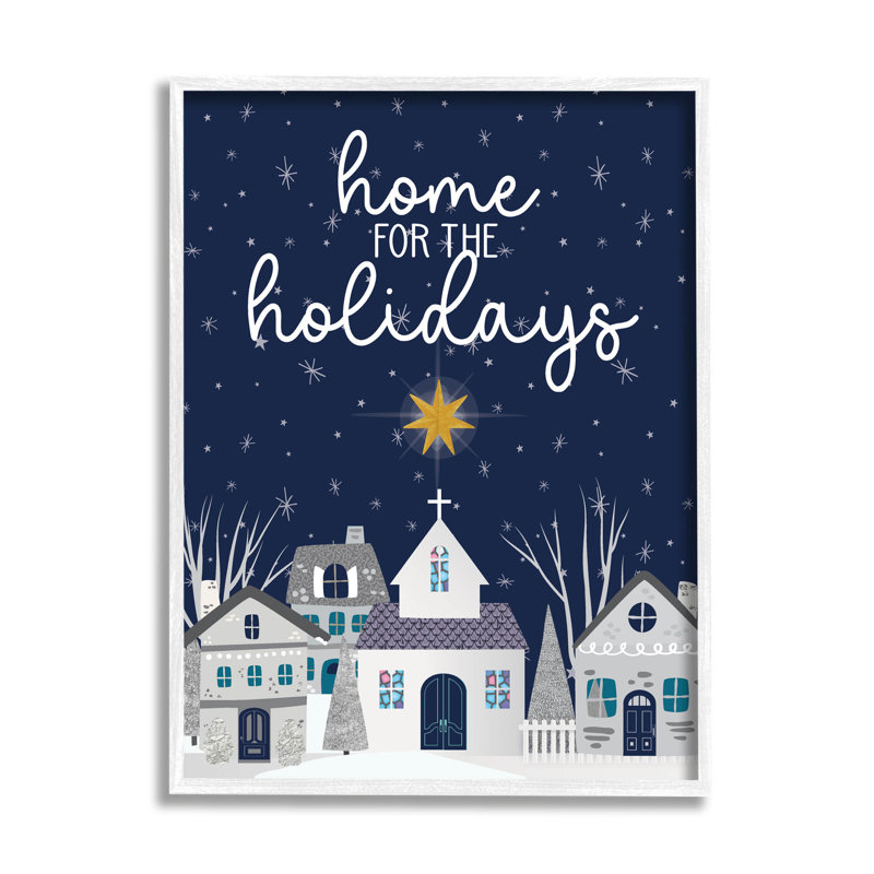 «Home for the Holiday Night Sky» par Linda Birtel - impression sur toile, H 14 po x l 11 po x P 1,5 po