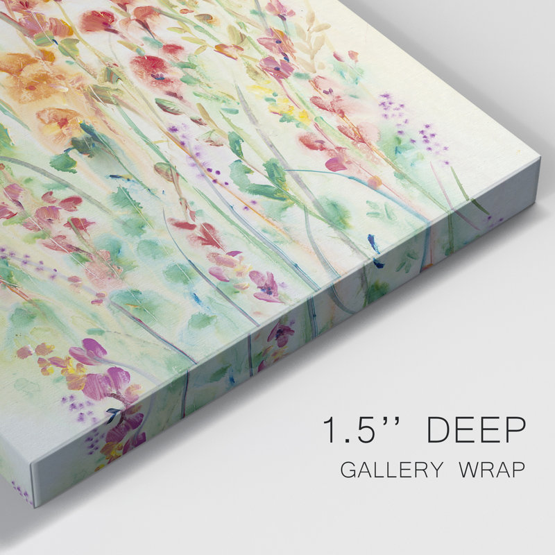 Brilliant Floral II - peinture sur toile tendue, H 60 po x l 40 po x P 1 po