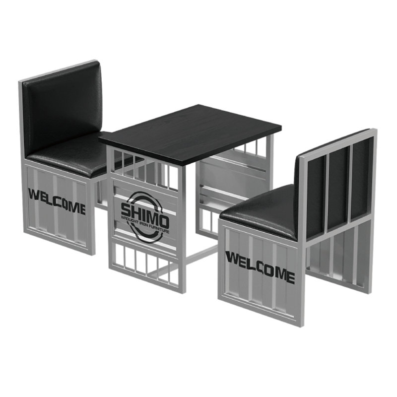 Combinaison de table et de chaises de style industriel