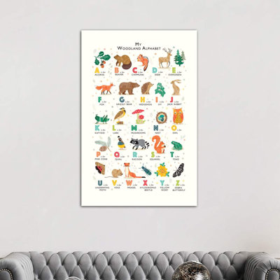 Woodland Alphabet - Wrapped Canvas Print